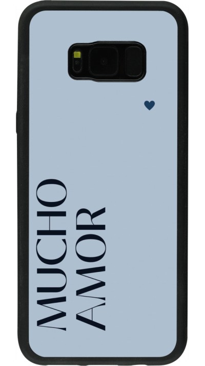 Samsung Galaxy S8+ Case Hülle - Silikon schwarz Valentine 2024 mucho amor azul