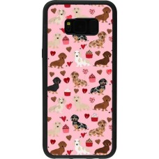 Samsung Galaxy S8+ Case Hülle - Silikon schwarz Valentine 2024 puppy love