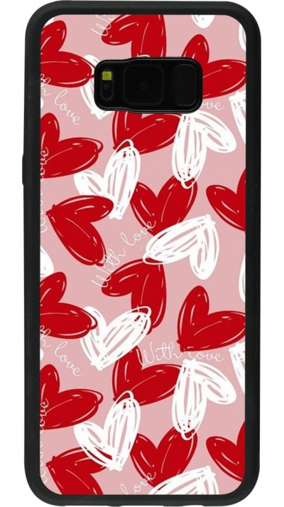 Samsung Galaxy S8+ Case Hülle - Silikon schwarz Valentine 2024 with love heart