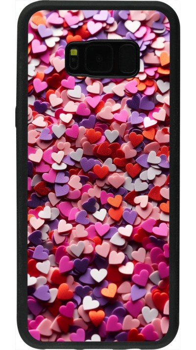 Samsung Galaxy S8+ Case Hülle - Silikon schwarz Valentin 2025 Konfetti