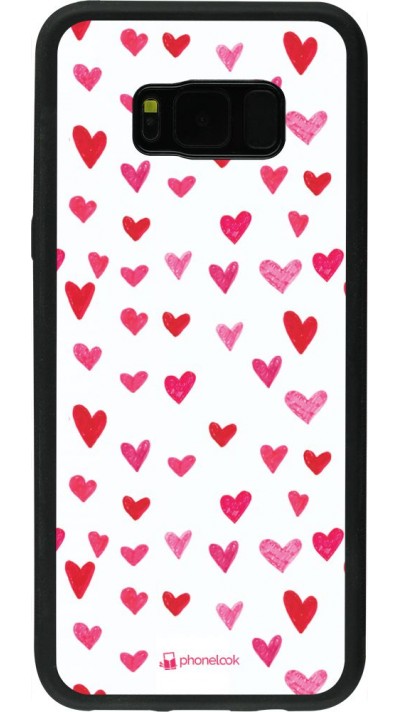 Coque Samsung Galaxy S8+ - Silicone rigide noir Valentine 2022 Many pink hearts