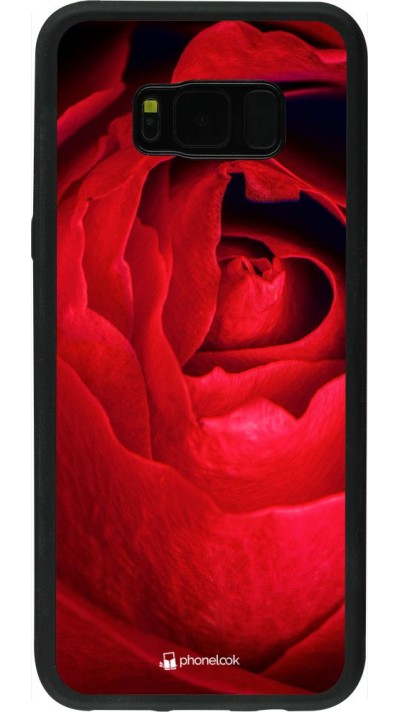 Coque Samsung Galaxy S8+ - Silicone rigide noir Valentine 2022 Rose