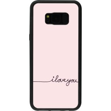 Samsung Galaxy S8+ Case Hülle - Silikon schwarz Valentine 2023 i love you writing