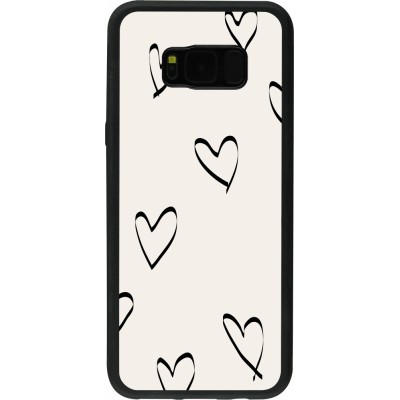 Samsung Galaxy S8+ Case Hülle - Silikon schwarz Valentine 2023 minimalist hearts