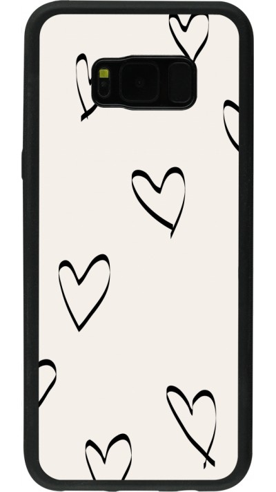 Samsung Galaxy S8+ Case Hülle - Silikon schwarz Valentine 2023 minimalist hearts