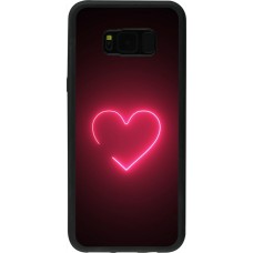 Samsung Galaxy S8+ Case Hülle - Silikon schwarz Valentine 2023 single neon heart