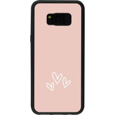 Samsung Galaxy S8+ Case Hülle - Silikon schwarz Valentine 2023 three minimalist hearts