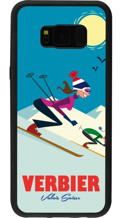 Samsung Galaxy S8+ Case Hülle - Silikon schwarz Verbier Ski Downhill