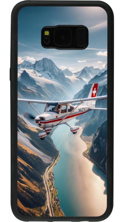 Coque Samsung Galaxy S8+ - Silicone rigide noir Vol Alpin Suisse