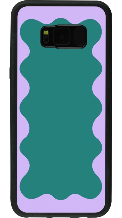 Samsung Galaxy S8+ Case Hülle - Silikon schwarz Wavy Rectangle Green Purple