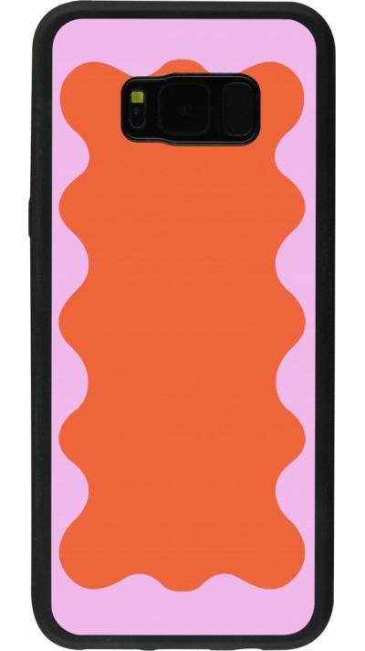 Samsung Galaxy S8+ Case Hülle - Silikon schwarz Wavy Rectangle Orange Pink