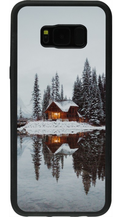 Samsung Galaxy S8+ Case Hülle - Silikon schwarz Winter 25 Winter house forest afternoon