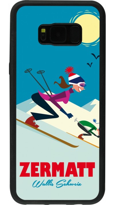 Samsung Galaxy S8+ Case Hülle - Silikon schwarz Zermatt Ski Downhill
