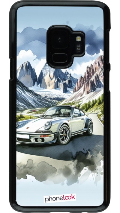 Samsung Galaxy S9 Case Hülle - Porsche 911 Berg Aquarell