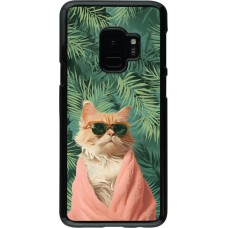 Samsung Galaxy S9 Case Hülle - Cat Summer Palms