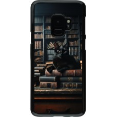 Samsung Galaxy S9 Case Hülle - Katze Bücher dunkel