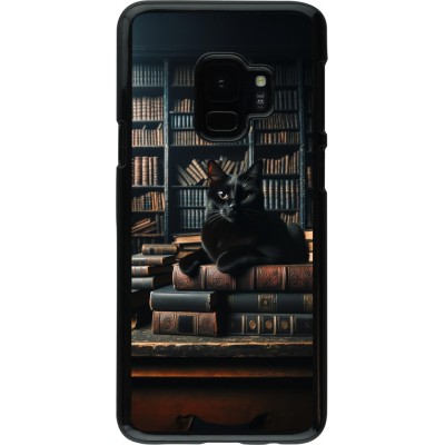 Samsung Galaxy S9 Case Hülle - Katze Bücher dunkel