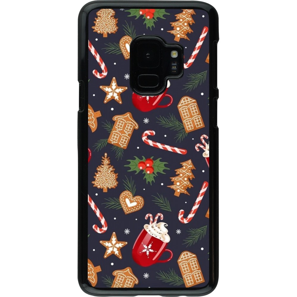 Samsung Galaxy S9 Case Hülle - Christmas 25 Pattern Gingerbread House