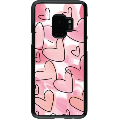 Samsung Galaxy S9 Case Hülle - Easter 2023 pink hearts