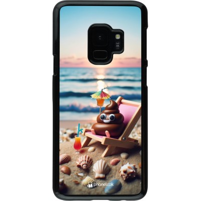 Samsung Galaxy S9 Case Hülle - Kackhaufen Emoji auf Liegestuhl