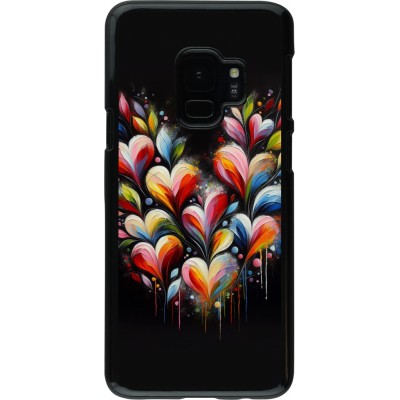 Samsung Galaxy S9 Case Hülle - Valentin 2024 Schwarzes Herz Abstrakt