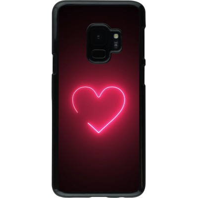 Samsung Galaxy S9 Case Hülle - Valentine 2023 single neon heart
