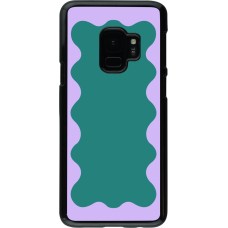 Samsung Galaxy S9 Case Hülle - Wavy Rectangle Green Purple