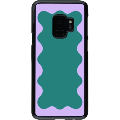 Samsung Galaxy S9 Case Hülle - Wavy Rectangle Green Purple