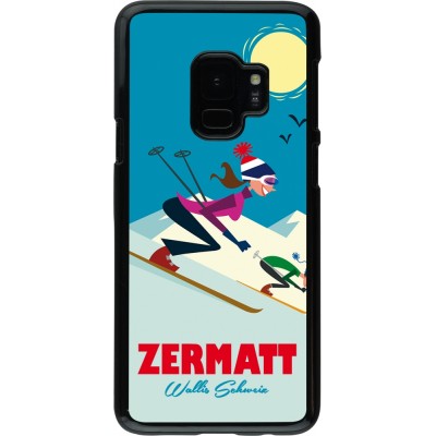 Samsung Galaxy S9 Case Hülle - Zermatt Ski Downhill