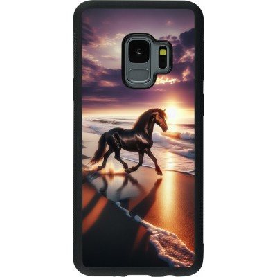 Samsung Galaxy S9 Case Hülle - Silikon schwarz Pferd majestätisch Strand