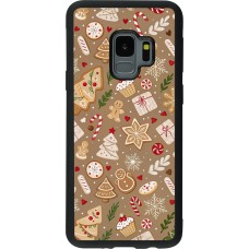 Samsung Galaxy S9 Case Hülle - Silikon schwarz Christmas 25 Pattern Ginger Cookie