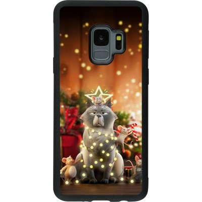 Samsung Galaxy S9 Case Hülle - Silikon schwarz Christmas 25 Xmas Cat