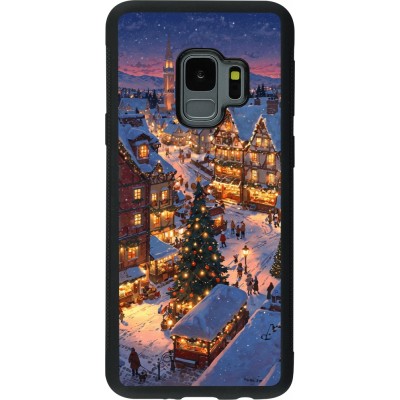 Samsung Galaxy S9 Case Hülle - Silikon schwarz Christmas 25 Xmas Village