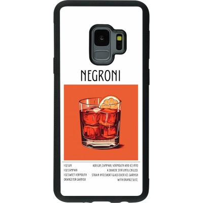 Samsung Galaxy S9 Case Hülle - Silikon schwarz Cocktail Rezept Negroni