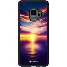 Samsung Galaxy S9 Case Hülle - Silikon schwarz Sonnenuntergang gelb violett