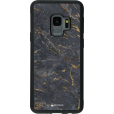 Hülle Samsung Galaxy S9 - Silikon schwarz Grey Gold Marble
