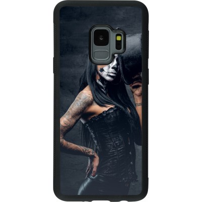 Samsung Galaxy S9 Case Hülle - Silikon schwarz Halloween 22 Tattooed Girl