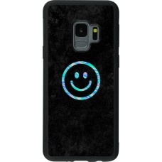 Samsung Galaxy S9 Case Hülle - Silikon schwarz Happy smiley irisirt