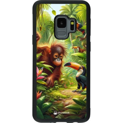 Samsung Galaxy S9 Case Hülle - Silikon schwarz Tropischer Dschungel Tayrona