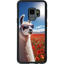 Samsung Galaxy S9 Case Hülle - Silikon schwarz Lama Chic in Mohnblume