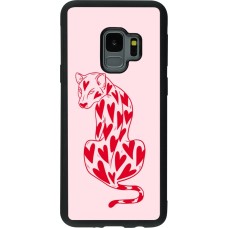 Samsung Galaxy S9 Case Hülle - Silikon schwarz Leopard with hearts 2026