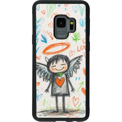 Samsung Galaxy S9 Case Hülle - Silikon schwarz Little Angel Sketch Love