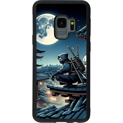 Samsung Galaxy S9 Case Hülle - Silikon schwarz Ninja unter dem Mond