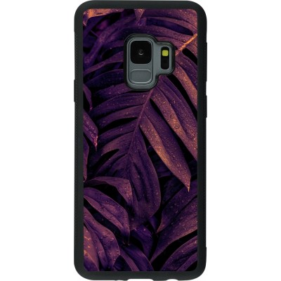 Samsung Galaxy S9 Case Hülle - Silikon schwarz Purple Light Leaves