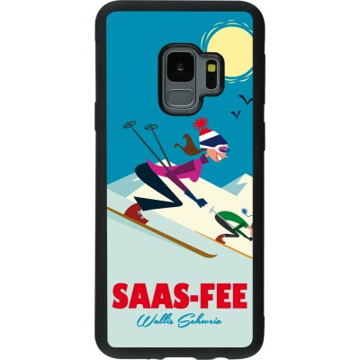 Samsung Galaxy S9 Case Hülle - Silikon schwarz Saas-Fee Ski Downhill