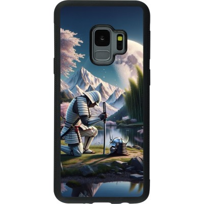 Samsung Galaxy S9 Case Hülle - Silikon schwarz Samurai Katana Mond