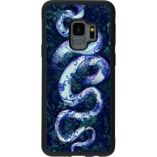 Samsung Galaxy S9 Case Hülle - Silikon schwarz Snake Blue Anaconda