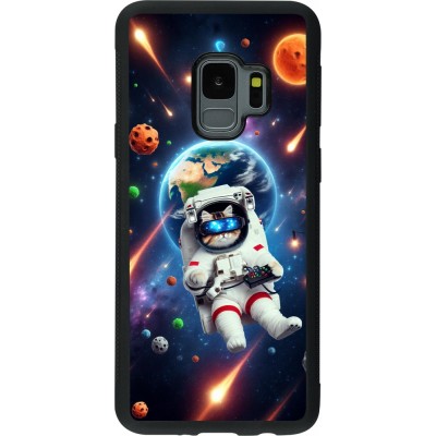 Samsung Galaxy S9 Case Hülle - Silikon schwarz VR SpaceCat Odyssee