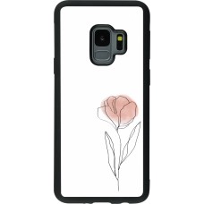 Samsung Galaxy S9 Case Hülle - Silikon schwarz Spring 23 minimalist flower