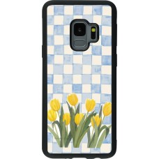 Samsung Galaxy S9 Case Hülle - Silikon schwarz Blue vichy tulips 2026